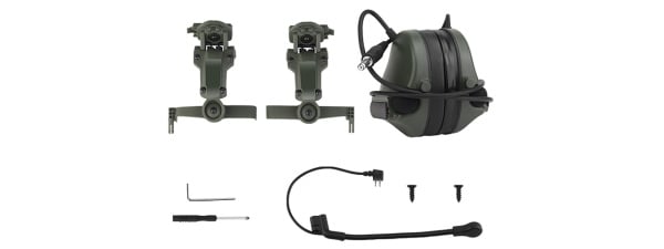 Airsoft C5 Tactical Communication Headset w/ Noise Reduction For Helmets  (OD Green)