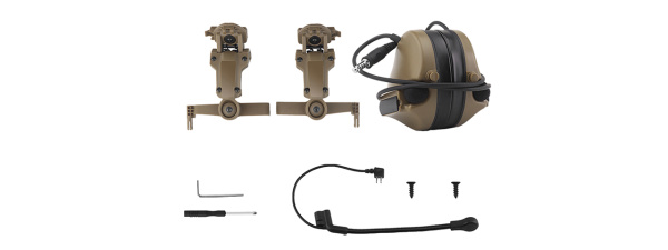 Airsoft C5 Tactical Communication Headset w/ Noise Reduction For Helmets  (Tan)
