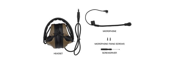 Airsoft C5 Tactical Communication Headset w/ Noise Reduction (Tan)