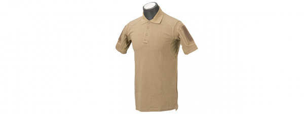 Lancer Tactical Polyester Fabric Polo Shirt ( Tan / Option )