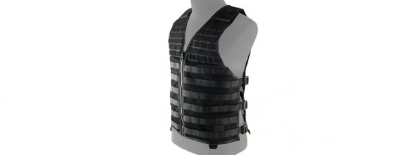 Lancer Tactical Breathable MOLLE / PALS Adjustable Mesh Vest ( Black )