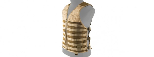 Lancer Tactical Breathable MOLLE / PALS Adjustable Mesh Vest ( Tan )