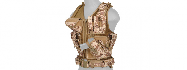 Lancer Tactical 1000D Nylon Combat Vest With Holster ( Desert Digital )