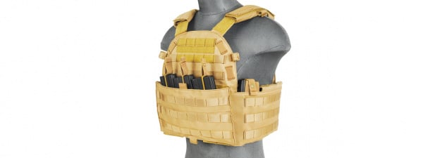 Lancer Tactical 1000D Nylon MOLLE Plate Carrier ( Tan )