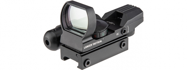 Lancer Tactical 4-Reticle Red / Green Dot Reflex Sight With Laser ( Black )