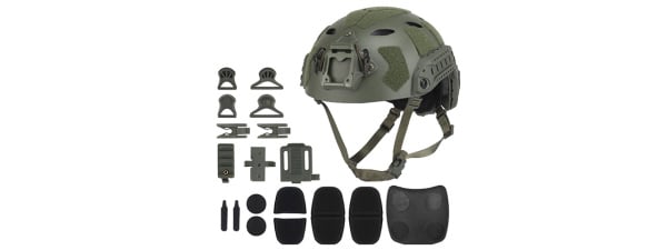 Tactical High Cut Airsoft Helmet Sandblasted Version (OD Green)