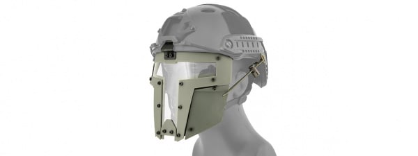 Lancer Tactical T-Shaped Windowed Attachment Face Mask For Fast / Bump Helmets ( Gray )