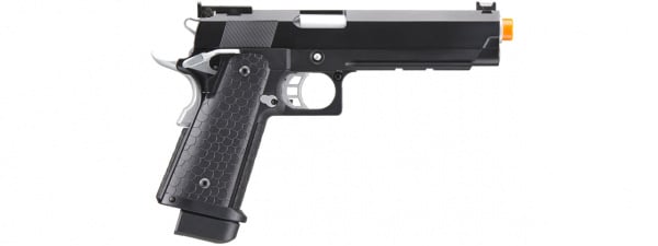 Double Bell Green Gas Hi-Capa 5.1 Gas Blowback Airsoft Pistol (Black/Silver)