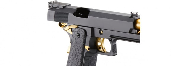 Double Bell Hi-Capa 5.1 Gas Blowback Pistol with Gold Hammer