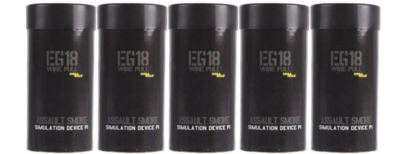 Enola Gaye EG18 Wire Pull High Output Large Smoke Grenade ( 5 pack / Black )