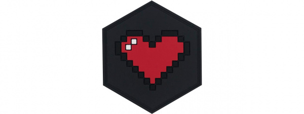 Hexagon PVC Patch 8 Bit Heart