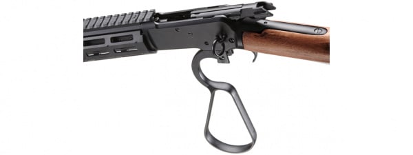 A&K M1873 "Mares Leg" Lever Action Airsoft Gas Rifle w/ M-LOK and Suppressor (Black)