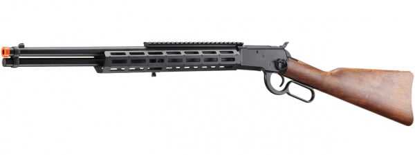 A&K M1873 "Mares Leg" Long Barreled Lever Action Airsoft Gas Rifle w/ M-LOK Rail (Stealth Black)