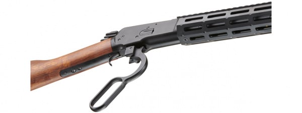 A&K M1873 "Mares Leg" Long Barreled Lever Action Airsoft Gas Rifle w/ M-LOK Rail (Stealth Black)