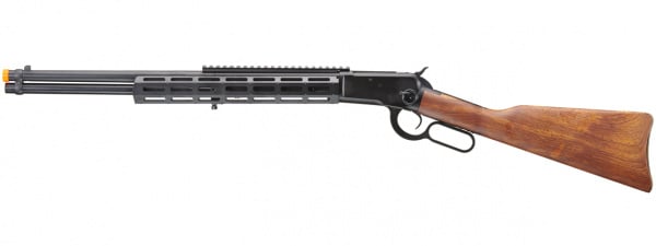 A&K M1873 "Mares Leg" Long Barreled Lever Action Airsoft Gas Rifle w/ M-LOK Rail (Stealth Black)