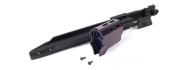 Laylax Zanshin Custom Lower "Edge" Frame & Compensator Set for Hi-Capa 5.1 Airsoft Pistols (Murasaki Purple)