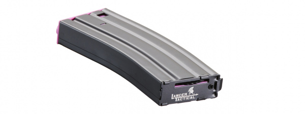 Lancer Tactical Metal Gen 2 300 Round High Capacity Airsoft Magazine for M4/M16 (Black & Purple)