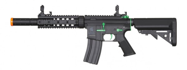 Lancer Tactical LT15BAZ-G2 Gen 2 M4 SD Carbine AEG Airsoft Rifle (Black/Green)