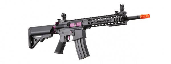 Lancer Tactical LT-19BAP-G2 Gen 2 10" Keymod M4 Carbine Airsoft AEG Rifle (Black / Purple)