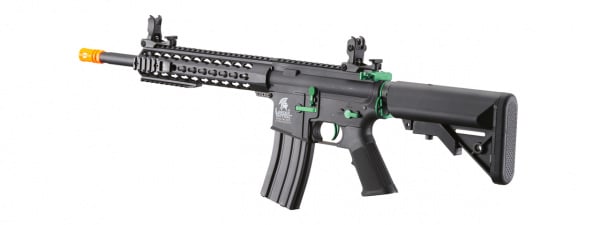 Lancer Tactical LT-19BAZ-G2 Gen 2 10" Keymod M4 Carbine Airsoft AEG Rifle (Black / Green)