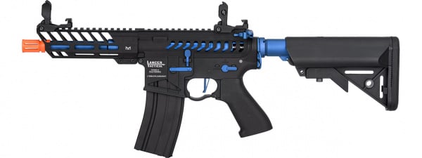 Lancer Tactical LT-29 M4 Enforcer Skeleton ProLine ETC & Full Metal AEG Airsoft Rifle ( Black / Blue / Low FPS )