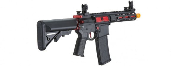 Lancer Tactical Gen 2 Hellion M-LOK 7" M4 AEG Airsoft Rifle Core Series (Black & Red)