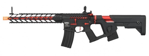 Lancer Tactical Enforcer NIGHT WING Skeleton ProLine ETC & Full Metal AEG Airsoft Rifle ( Black / Red / High FPS )