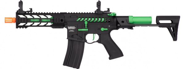 Lancer Tactical Enforcer BATTLE HAWK 7" PDW Skeleton ProLine ETC & Full Metal AEG Airsoft Rifle ( Black / Green / High FPS )