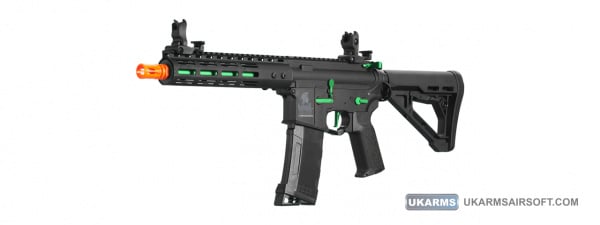 Lancer Tactical Gen 3 Archon 9" M-LOK M4 Airsoft Rifle w/ Delta Stock (Black & Green)