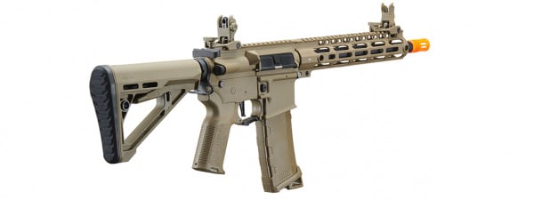 Lancer Tactical Gen 3 M-LOK 10" Airsoft M4 AEG with ETU & Delta Stock  (Tan)