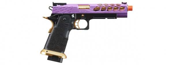 Lancer Tactical Stryk Hi-Capa 5.1 Gas Blowback Airsoft Pistol (Black, Purple & Gold)