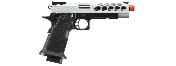 Lancer Tactical Stryk Hi-Capa 5.1 Gas Blowback Airsoft Pistol (Black & Silver)