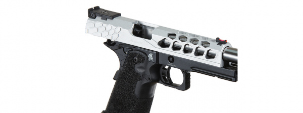 Lancer Tactical Stryk Hi-Capa 5.1 Gas Blowback Airsoft Pistol (Black & Silver)