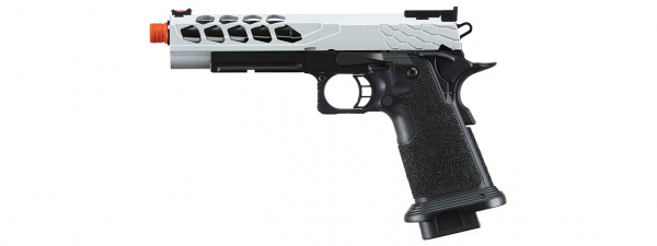 Lancer Tactical Stryk Hi-Capa 5.1 Gas Blowback Airsoft Pistol (Black & Silver)