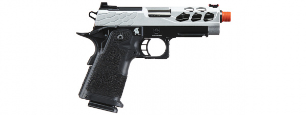 Lancer Tactical Stryk Hi-Capa 3.8 Gas Blowback Airsoft Pistol (Black & Silver)