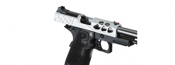 Lancer Tactical Stryk Hi-Capa 3.8 Gas Blowback Airsoft Pistol (Black & Silver)