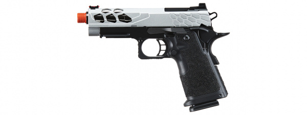 Lancer Tactical Stryk Hi-Capa 3.8 Gas Blowback Airsoft Pistol (Black & Silver)