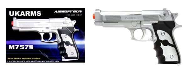 UK Arms M757S M9 Spring Airsoft Pistol ( Silver )