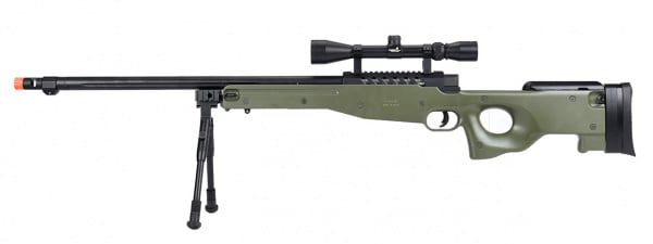 Well MB15 Bolt Action Airsoft Sniper Rifle With Scope And Bipod ( OD Green )