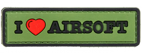 G-force "I Love Airsoft" PVC Morale Patch ( Green )