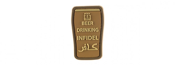 G-Force Beer Drinking Infidels PVC Patch ( Tan )