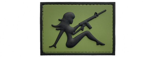 G-Force Mudflap Girl With Rifle PVC Left Facing Patch ( Option )