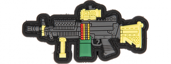 Lancer Tactical 3D M249 Mk46 PVC Patch ( Gray / Yellow )