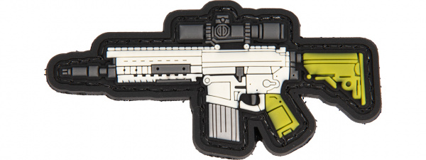 Lancer Tactical 3D SR25 PVC Patch ( White / Yellow / Gray )