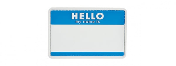 G-Force Hello My Name Is PVC Patch ( Blue )