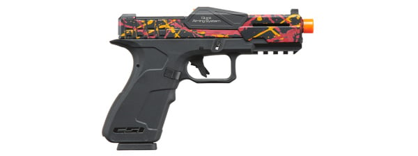 Poseidon CSI XG8 Gas Blow Back Aluminum Pistol (Red/Orange/ Black Splash Anodized)