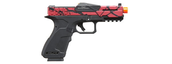 Poseidon CSI XG8 Gas Blow Back Aluminum Pistol (Red/Black Splash Anodized)