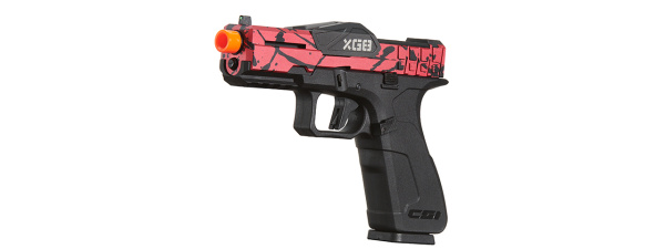 Poseidon CSI XG8 Gas Blow Back Aluminum Pistol (Red/Black Splash Anodized)