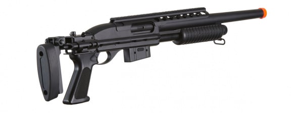 A&K Bravo Full Metal M870 Tactical Tac Shot Airsoft Shotgun (Black)