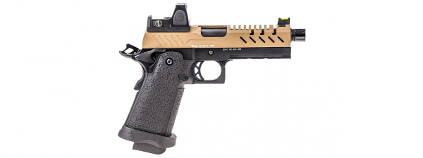 Vorsk Airsoft 4.3 Hi Capa GBB Airsoft Pistol w/ Micro Red Dot (Black/Tan)